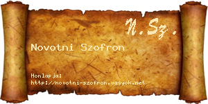 Novotni Szofron névjegykártya